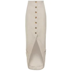 Button Tailored Skirt