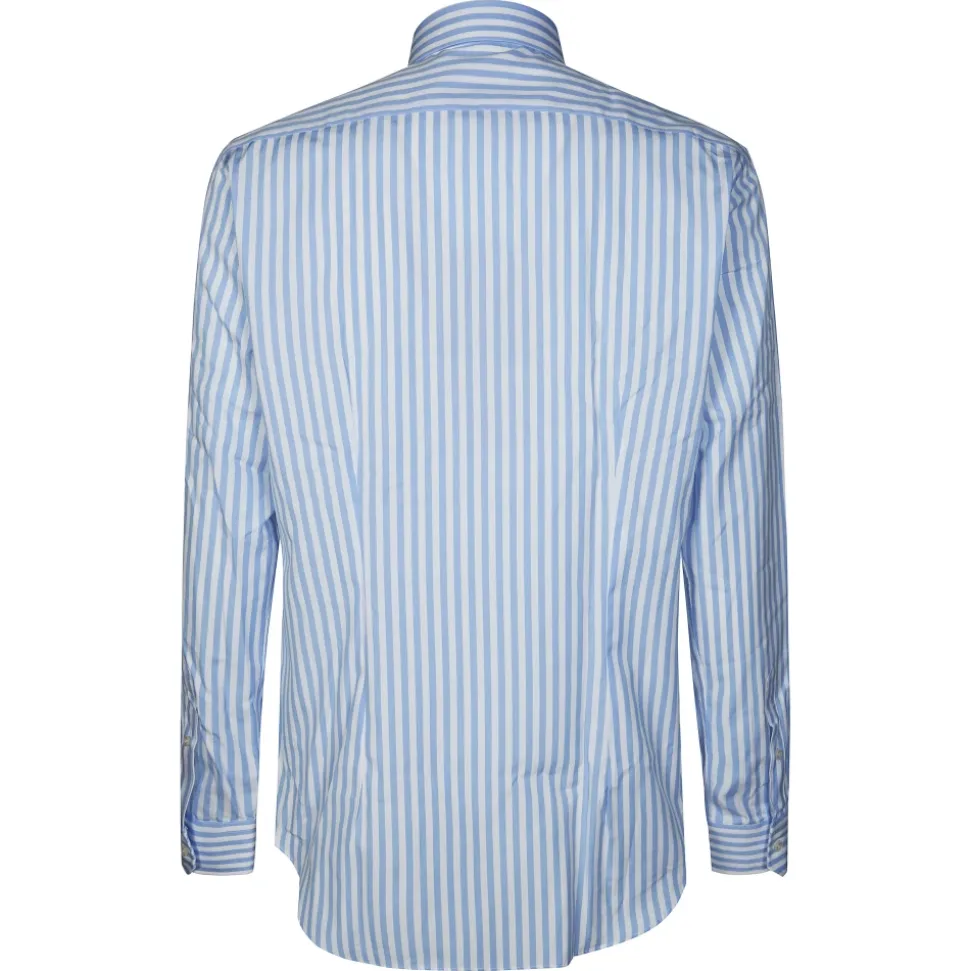 Camicia Riga Larga Collo Francese