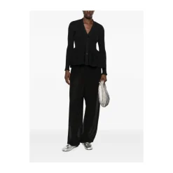 Cardigan côt eo xếp ly dệt kim