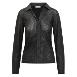 Cardigan en maille semi-transparente à col chemise