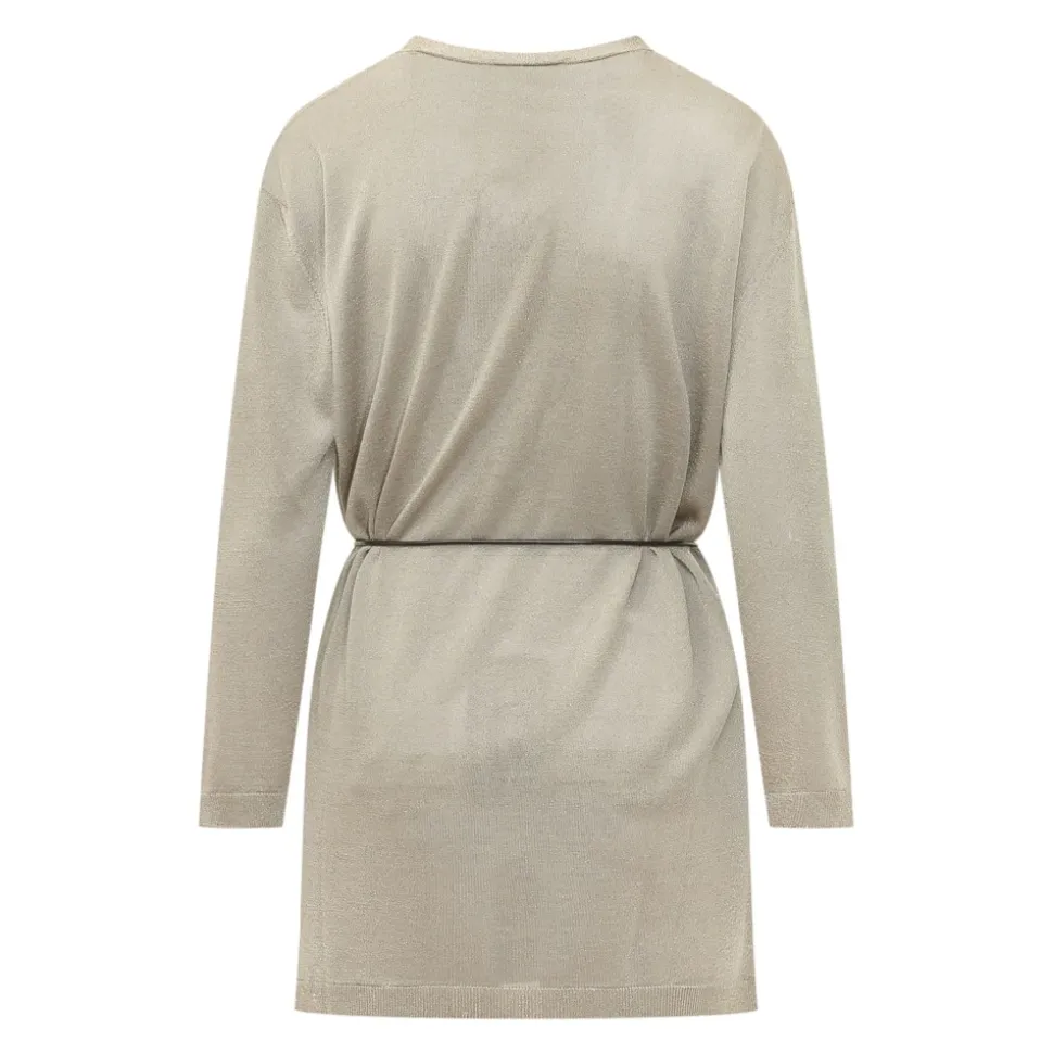 Cardigan Long à Col V avec Ceinture à la Taille