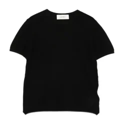 Cashmere Short Sleeve Round Neck Fine Knit