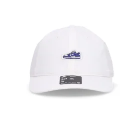 Casquette blanche à visière incurvée avec patch Dunk