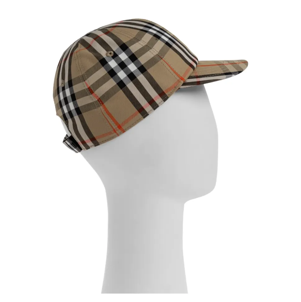 Casquette de baseball en coton à carreaux