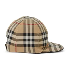 Casquette en coton réversible à carreaux vintage