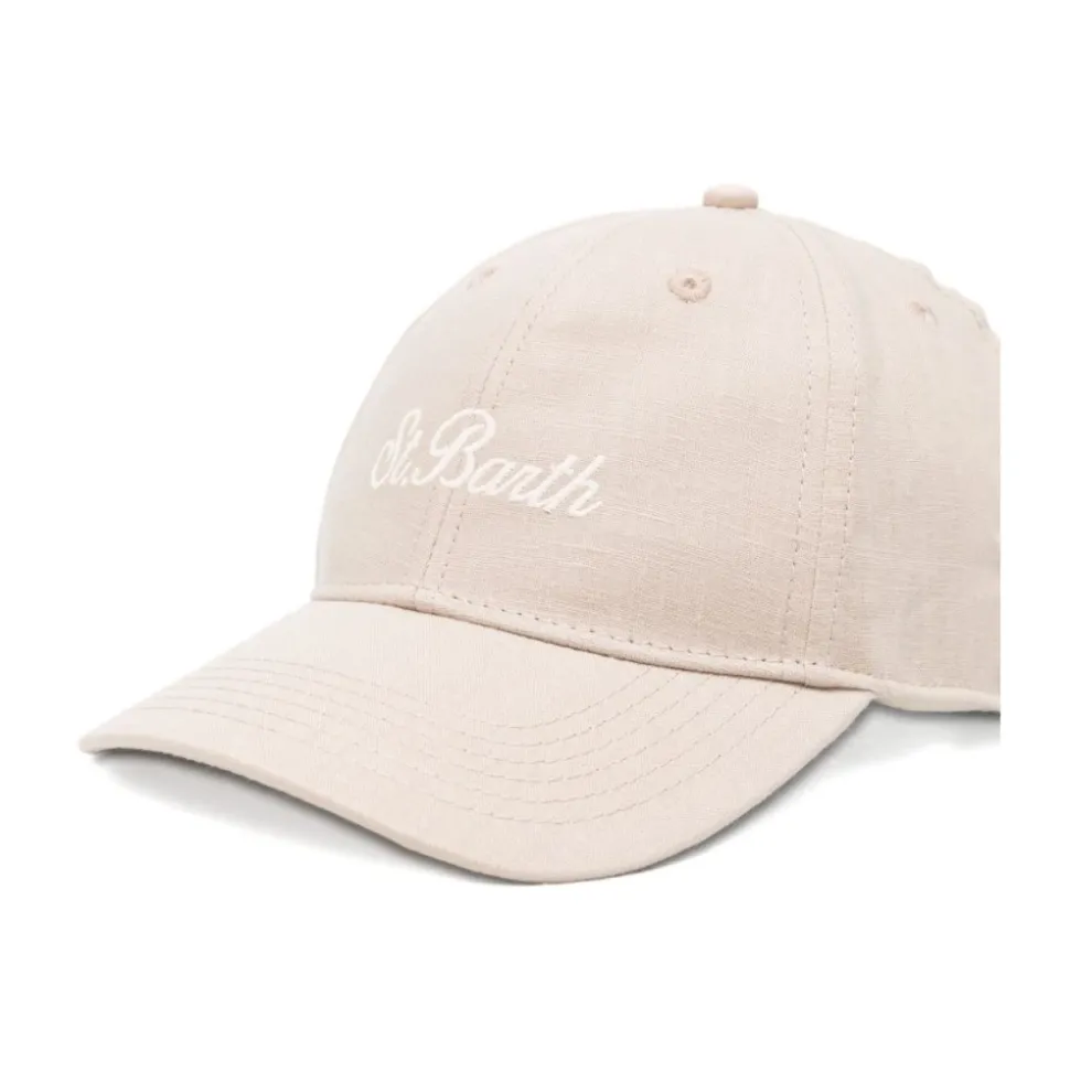 Casquette en lin brodé