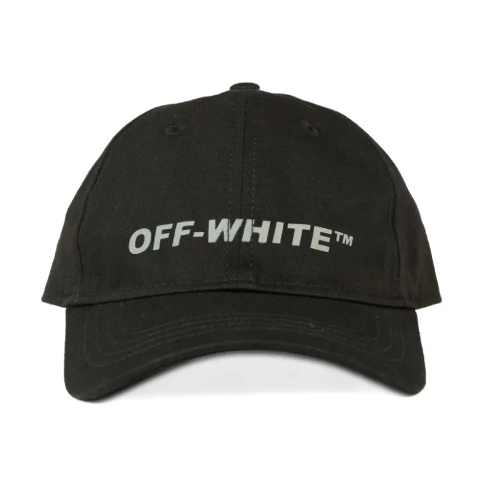 Casquette Noire en Coton avec Logo Brodé
