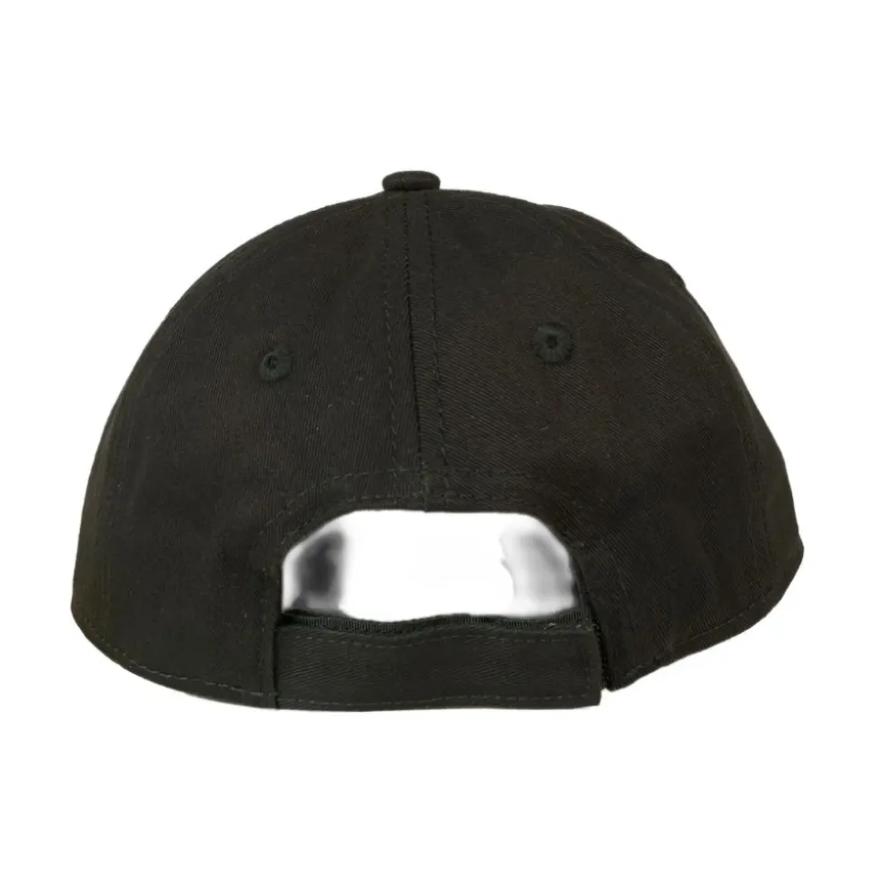 Casquette Noire en Coton avec Logo Brodé