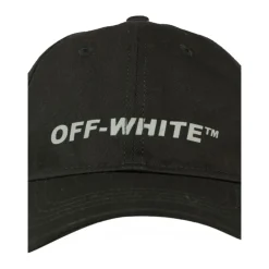 Casquette Noire en Coton avec Logo Brodé