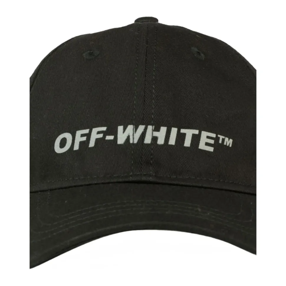 Casquette Noire en Coton avec Logo Brodé