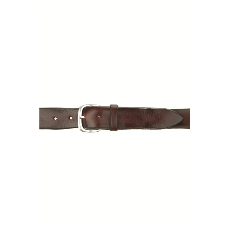 Ceinture en cuir avec boucle argentée