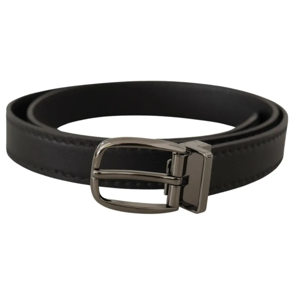 Ceinture en cuir avec boucle logo en métal