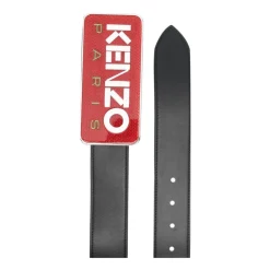 Ceinture en cuir avec plaque logo