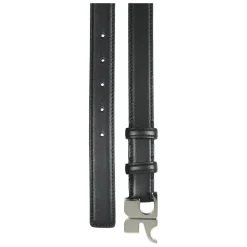 Ceinture en cuir de veau lisse avec boucle AC en métal
