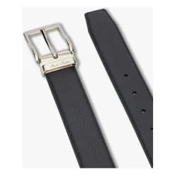 Ceinture en cuir grainé bleu marine