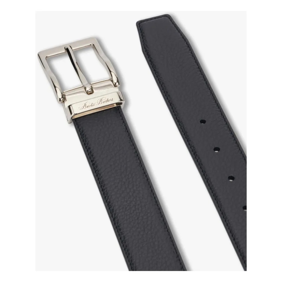 Ceinture en cuir grainé bleu marine