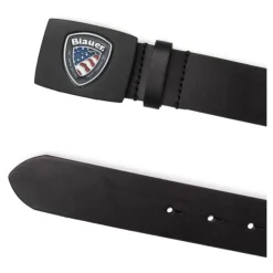 Ceinture en cuir noir avec boucle logo