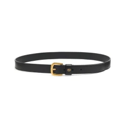 Ceinture en Cuir Noir avec Logo