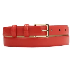 Ceinture en cuir rouge étroite