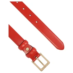 Ceinture en cuir rouge étroite