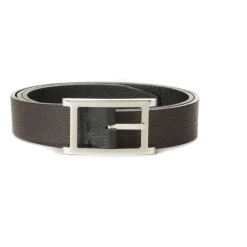 Ceinture en Cuir Réversible Noire pour Homme