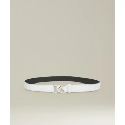 Ceinture en peau de cerf blanche avec boucle en palladium