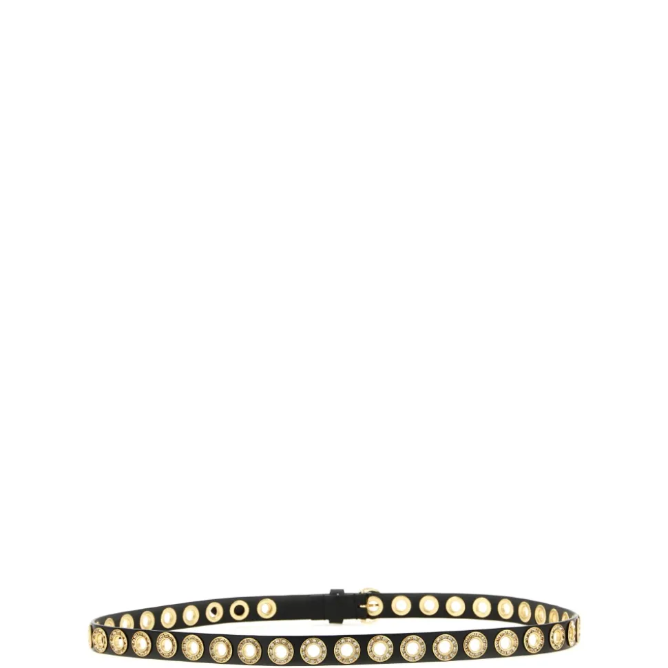 Ceinture en tissu effet cuir avec clous et cristaux