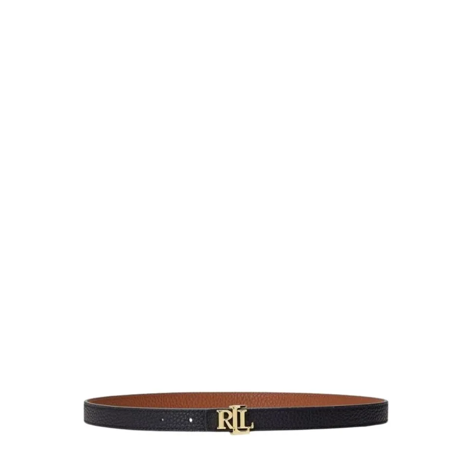 CEINTURE FINE RÉVERSIBLE EN CUIR - MARRON/NOIR