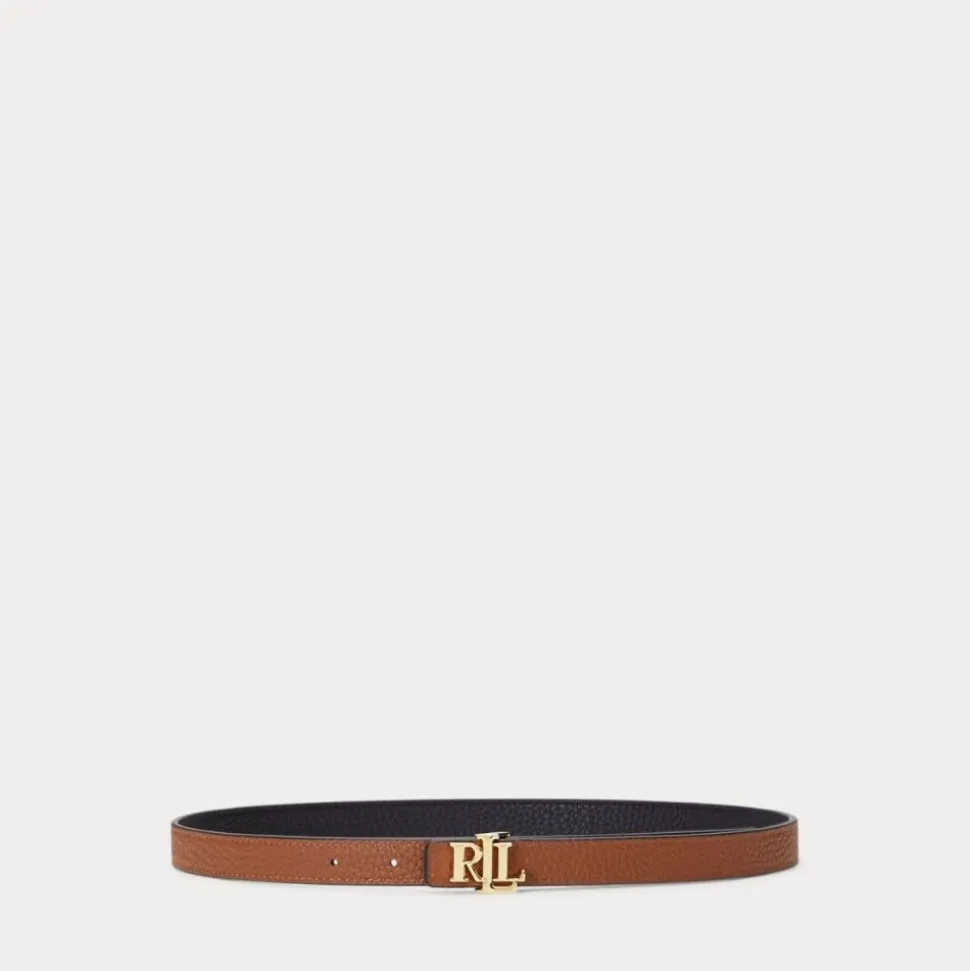 CEINTURE FINE RÉVERSIBLE EN CUIR - MARRON/NOIR