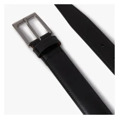 Ceinture habillée en cuir à boucle argentée