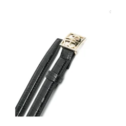 Ceinture Noire avec Boucle Logo et Ajustement Réglable