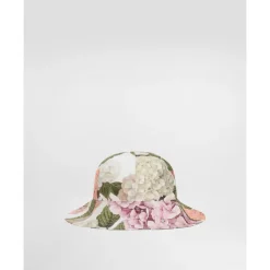 Chapeau en popeline à imprimé Hortensia