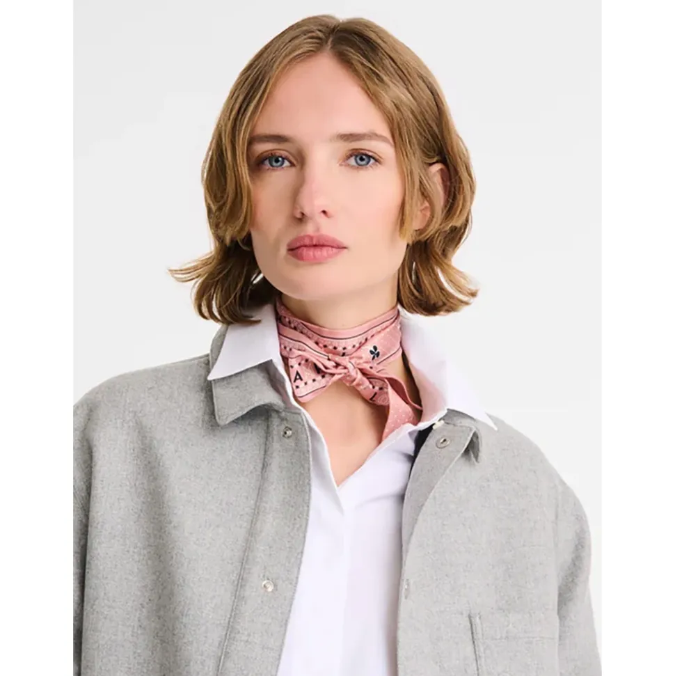 Écharpe Rose Paisley Floral Soie Femme