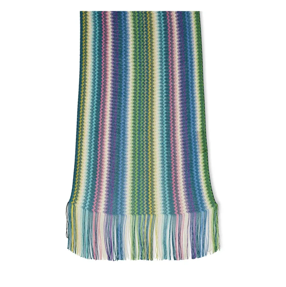 Écharpe Viscose Rayée Multicolore Logo