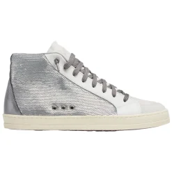 Chaussures de Skate Grises à Paillettes Métalliques