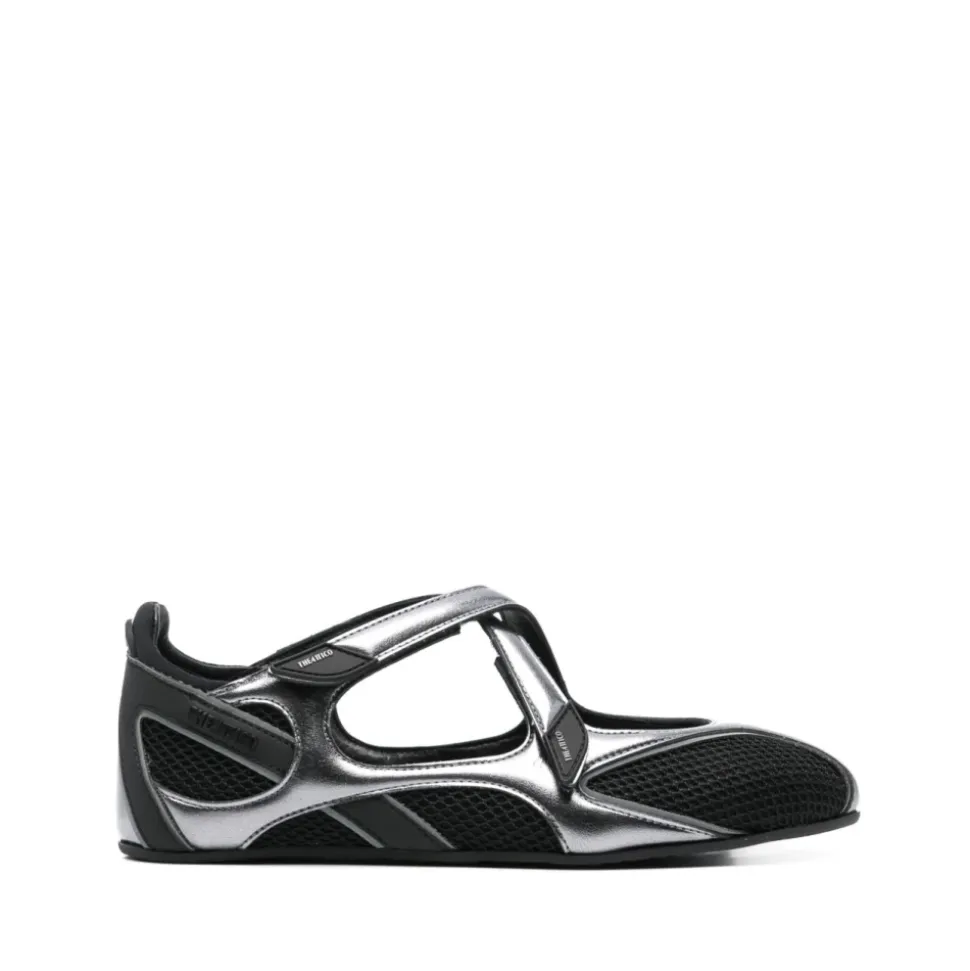 Chaussures plates en soie et nylon noires