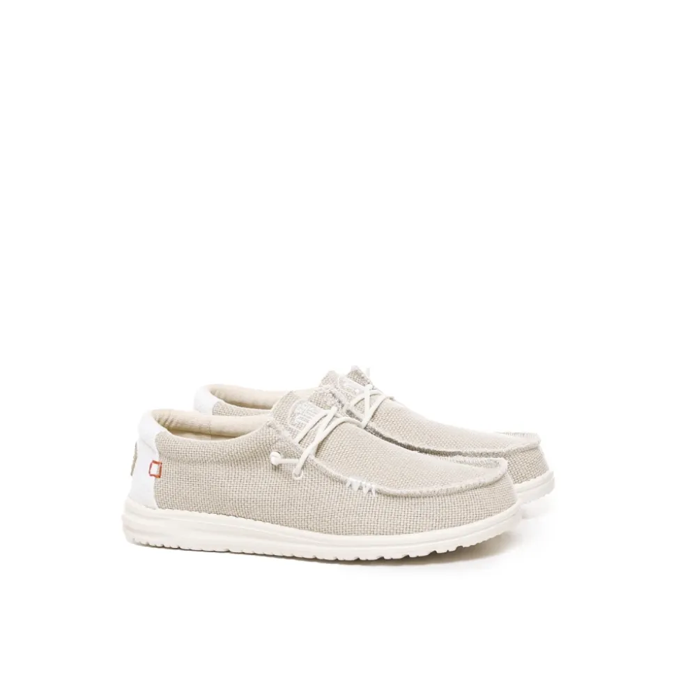 Chaussures Plates en Toile Beige