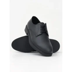 Chaussures plates noires en cuir derby fait main