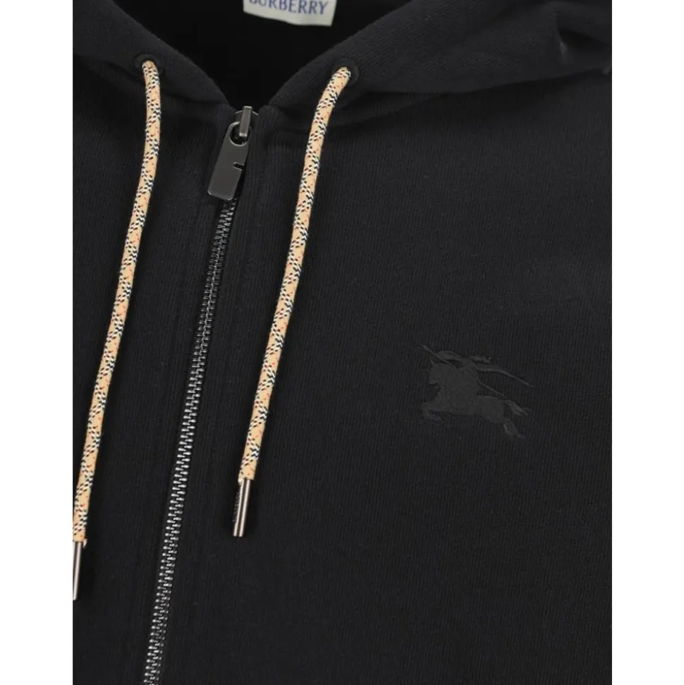 Check Hood Cotton Zip Hoodie