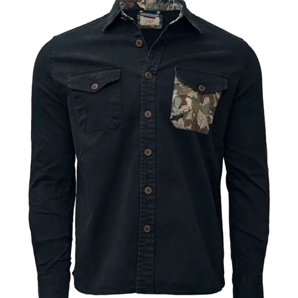 Chemise Casual Hull Bleu Noir