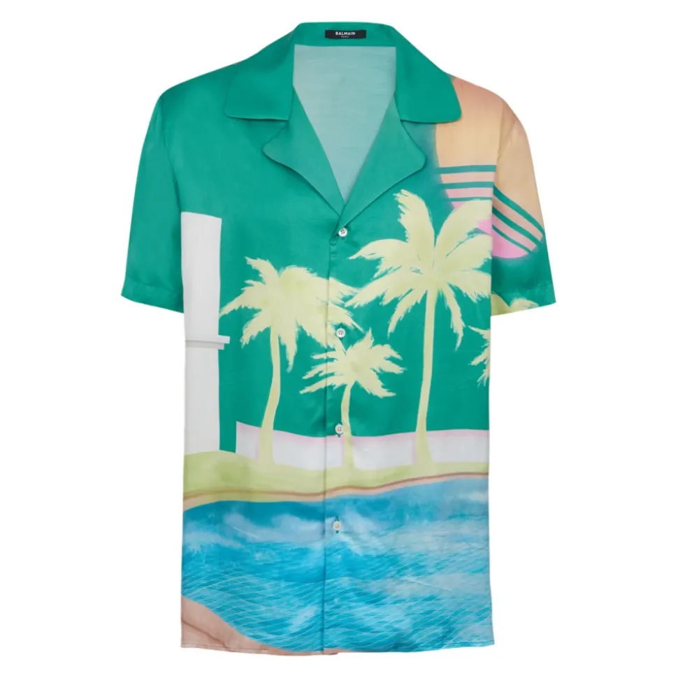 Chemise de pyjama à imprimé palmier