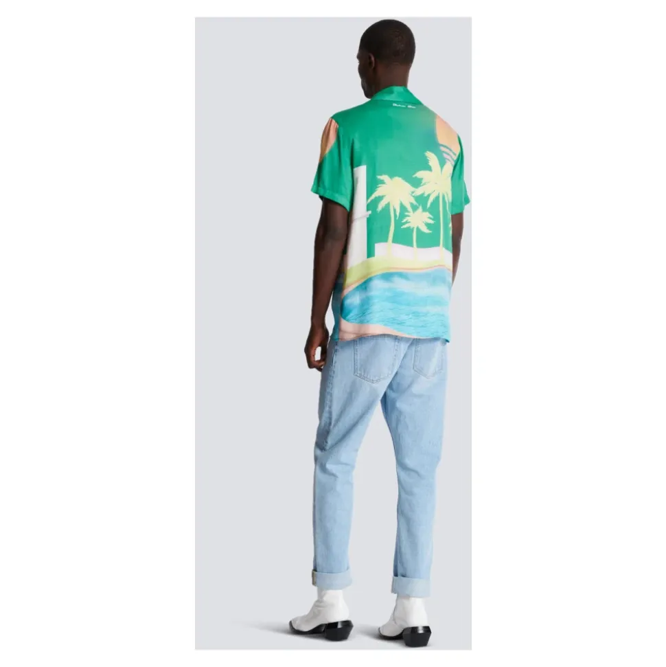 Chemise de pyjama à imprimé palmier