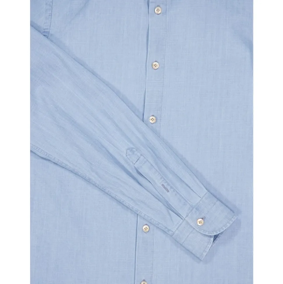 Chemise en Coton Bleu Clair à Boutons