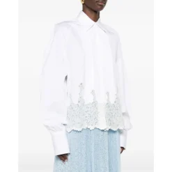 Chemise en coton brodé