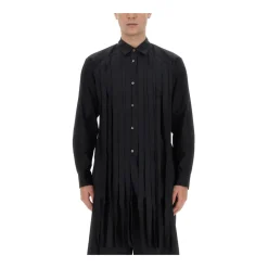 Chemise en coton plissé à franges