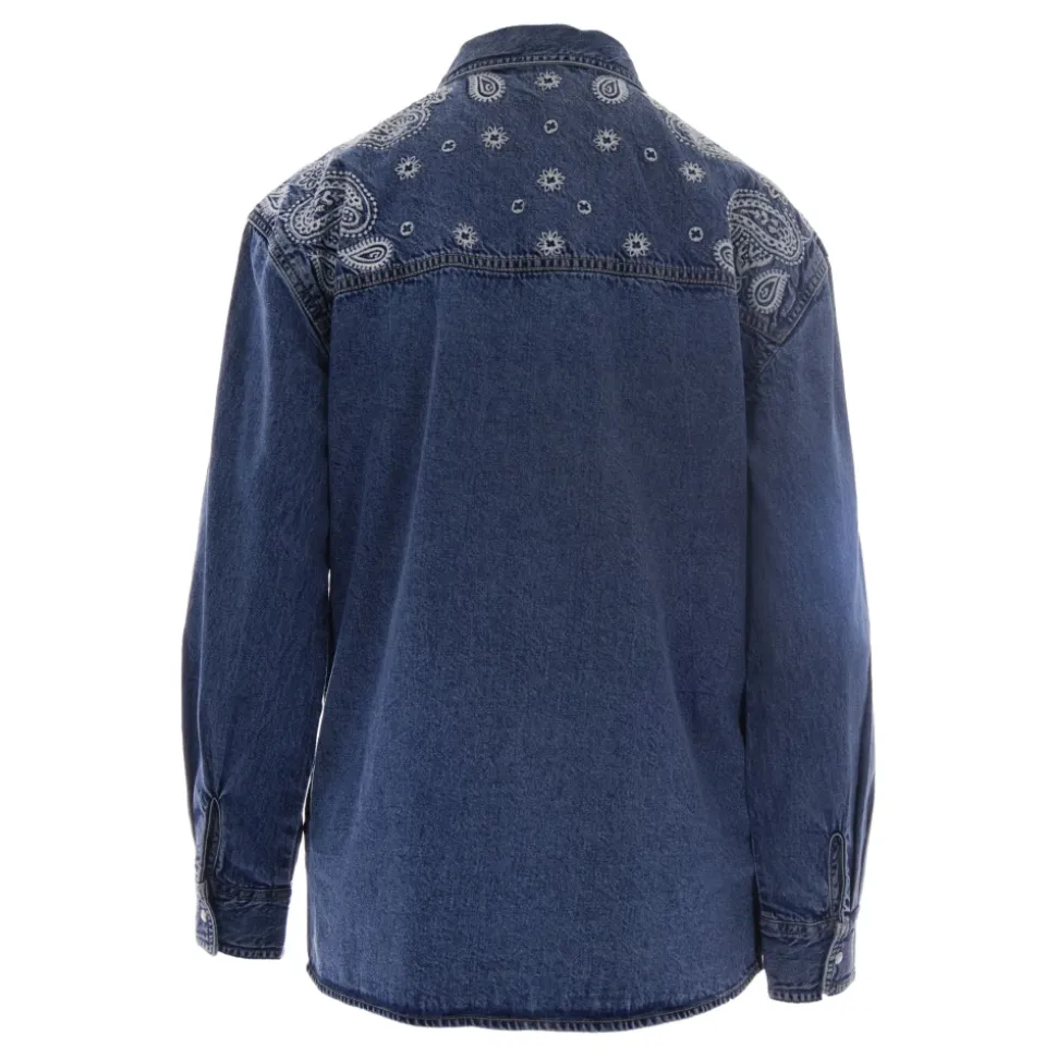 Chemise en jean avec broderies