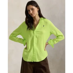 Chemise en lin, coupe droite