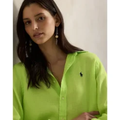 Chemise en lin, coupe droite