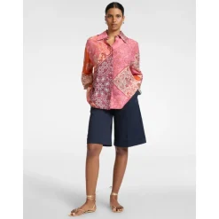 Chemise en organza de lyocell imprimé
