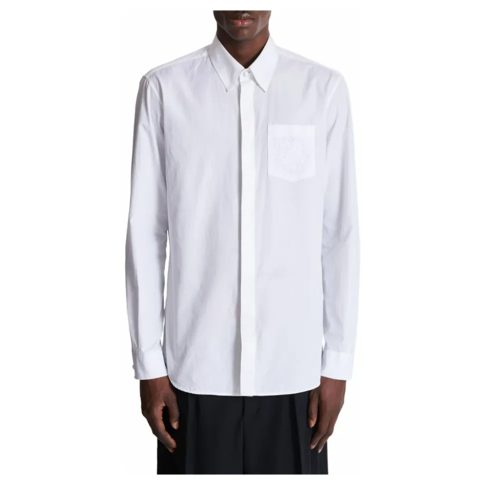 Chemise en popeline brodée Écusson